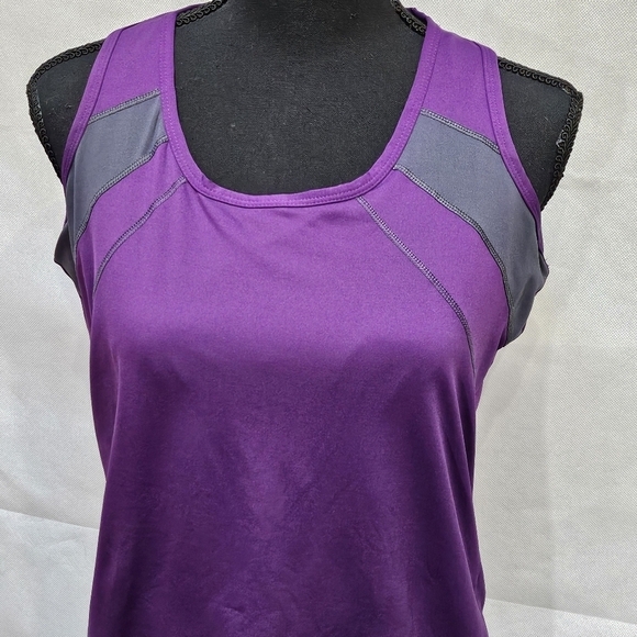BCG Athletic Workout Tank Top with Built-in Bra Purple Grey Size XL - Picture 2 of 7